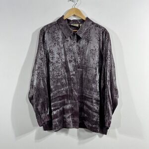 Kathie Lee Whimsigoth Velvet Burnout Fairy Grunge Floral Top Womens 22W 24W Boho